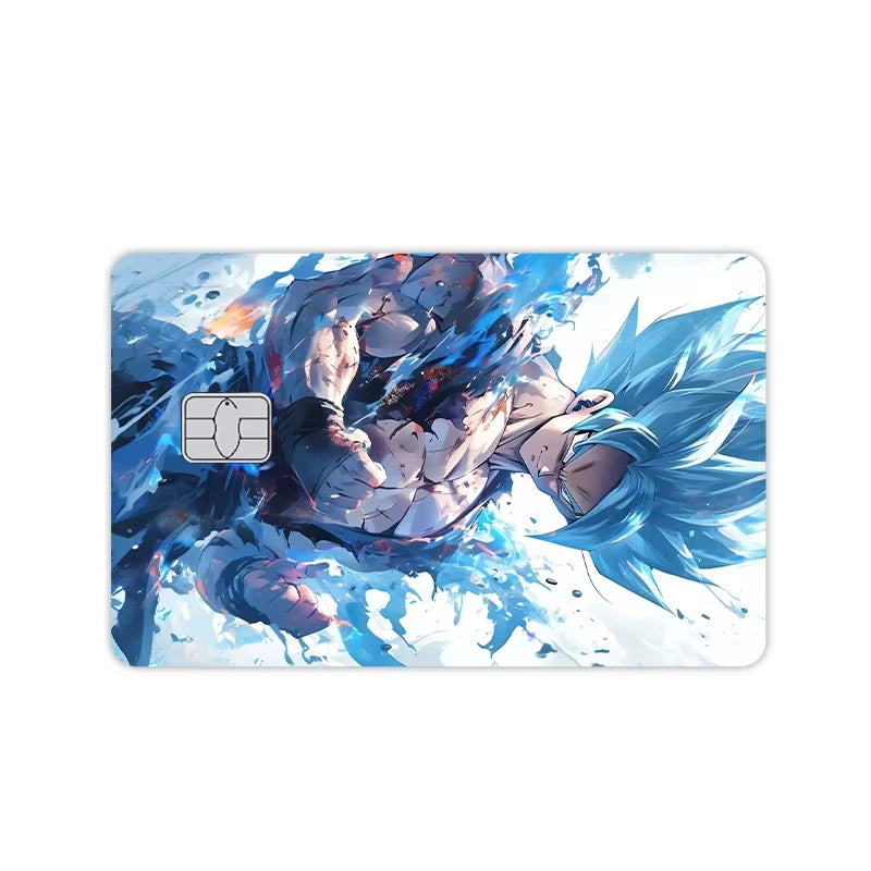 New Glitter Dragon Ball Film Cover Stickers Anime Fashion Figure Pvc Skin Anti-Scratch Credit Bank Debit Bus Visa Card Decor Toy