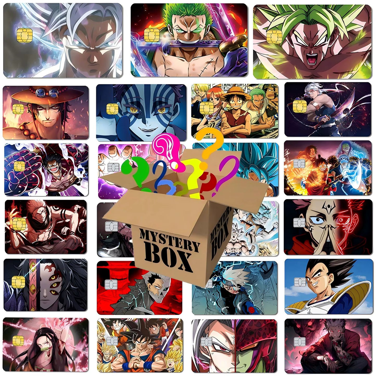 5-10Pcs Anime Baidai Dragon Ball Credit Card Debit Card Matte PVC Film Skin 100 Different Mystery Gifts Stickers Random