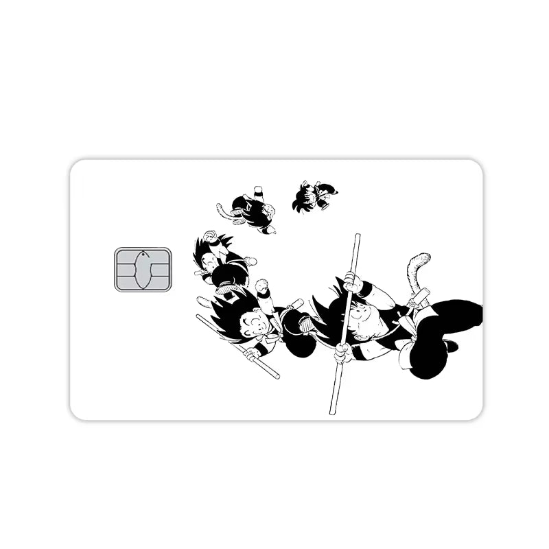 New Glitter Dragon Ball Film Cover Stickers Anime Fashion Figure Pvc Skin Anti-Scratch Credit Bank Debit Bus Visa Card Decor Toy