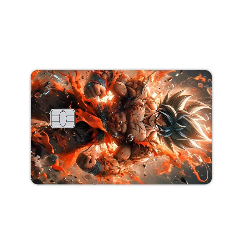 New Glitter Dragon Ball Film Cover Stickers Anime Fashion Figure Pvc Skin Anti-Scratch Credit Bank Debit Bus Visa Card Decor Toy