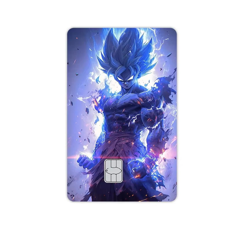 New Glitter Dragon Ball Film Cover Stickers Anime Fashion Figure Pvc Skin Anti-Scratch Credit Bank Debit Bus Visa Card Decor Toy
