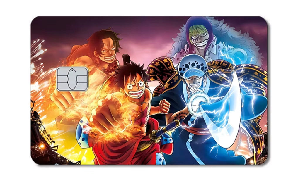 Dragon Ball Naruto One Piece Anmie PVC Sticker Film Skin Cover for Credit Card Debit Bank Card Front