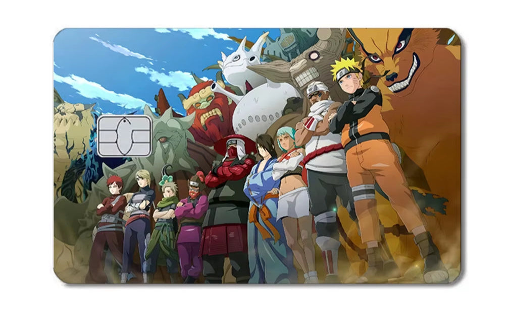 Dragon Ball Naruto One Piece Anmie PVC Sticker Film Skin Cover for Credit Card Debit Bank Card Front