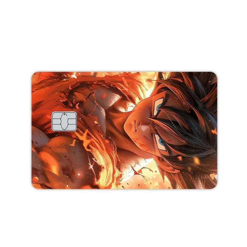New Glitter Dragon Ball Film Cover Stickers Anime Fashion Figure Pvc Skin Anti-Scratch Credit Bank Debit Bus Visa Card Decor Toy