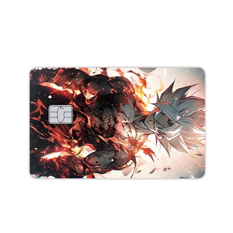 New Glitter Dragon Ball Film Cover Stickers Anime Fashion Figure Pvc Skin Anti-Scratch Credit Bank Debit Bus Visa Card Decor Toy
