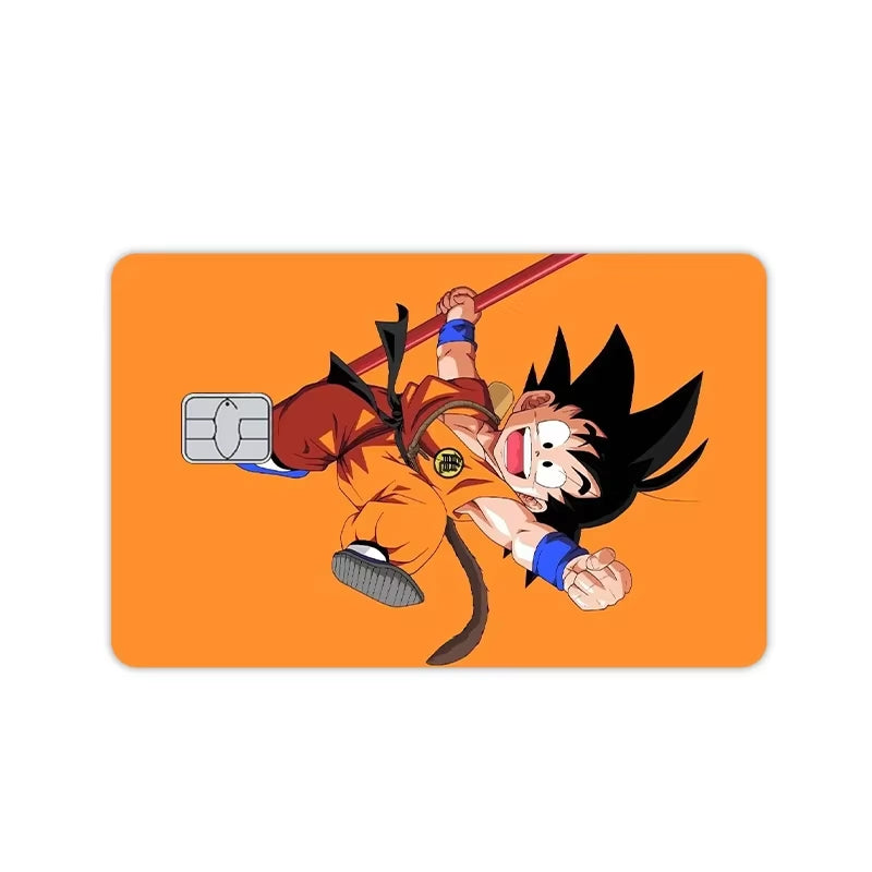 New Glitter Dragon Ball Film Cover Stickers Anime Fashion Figure Pvc Skin Anti-Scratch Credit Bank Debit Bus Visa Card Decor Toy