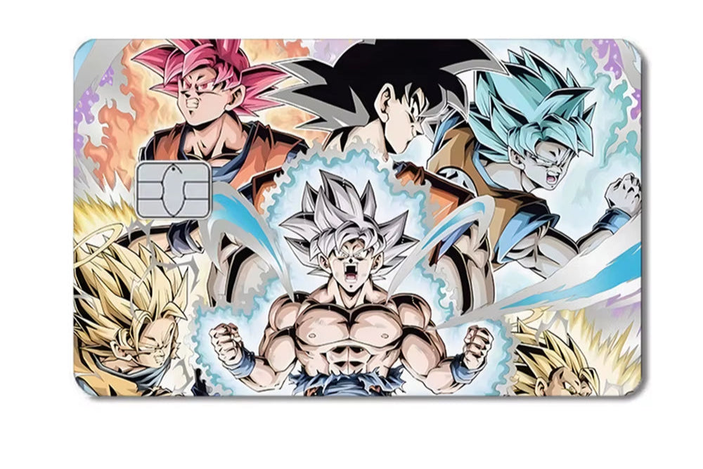 Dragon Ball Naruto One Piece Anmie PVC Sticker Film Skin Cover for Credit Card Debit Bank Card Front