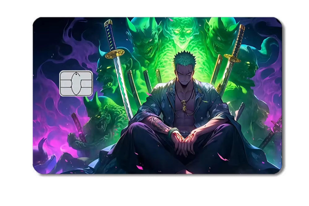 Dragon Ball Naruto One Piece Anmie PVC Sticker Film Skin Cover for Credit Card Debit Bank Card Front