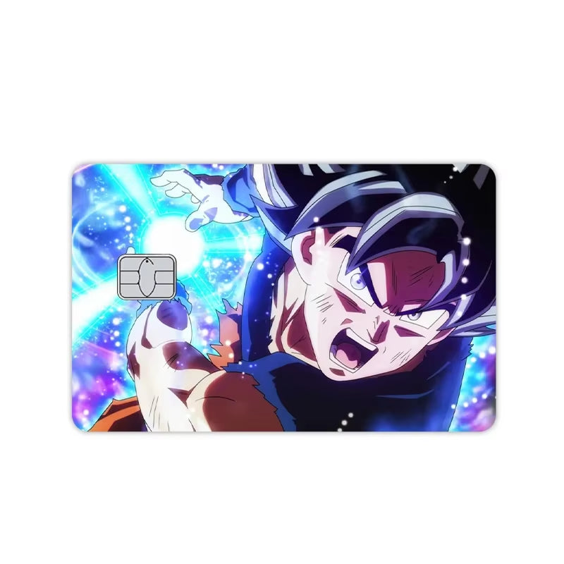 New Glitter Dragon Ball Film Cover Stickers Anime Fashion Figure Pvc Skin Anti-Scratch Credit Bank Debit Bus Visa Card Decor Toy