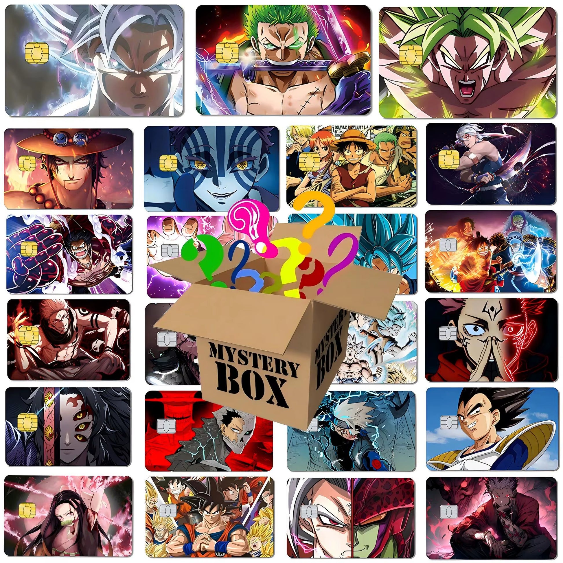 5-10Pcs Anime Baidai Dragon Ball Credit Card Debit Card Matte PVC Film Skin 100 Different Mystery Gifts Stickers Random