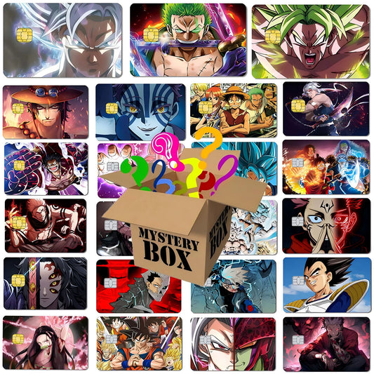 5-10Pcs Anime Baidai Dragon Ball Credit Card Debit Card Matte PVC Film Skin 100 Different Mystery Gifts Stickers Random